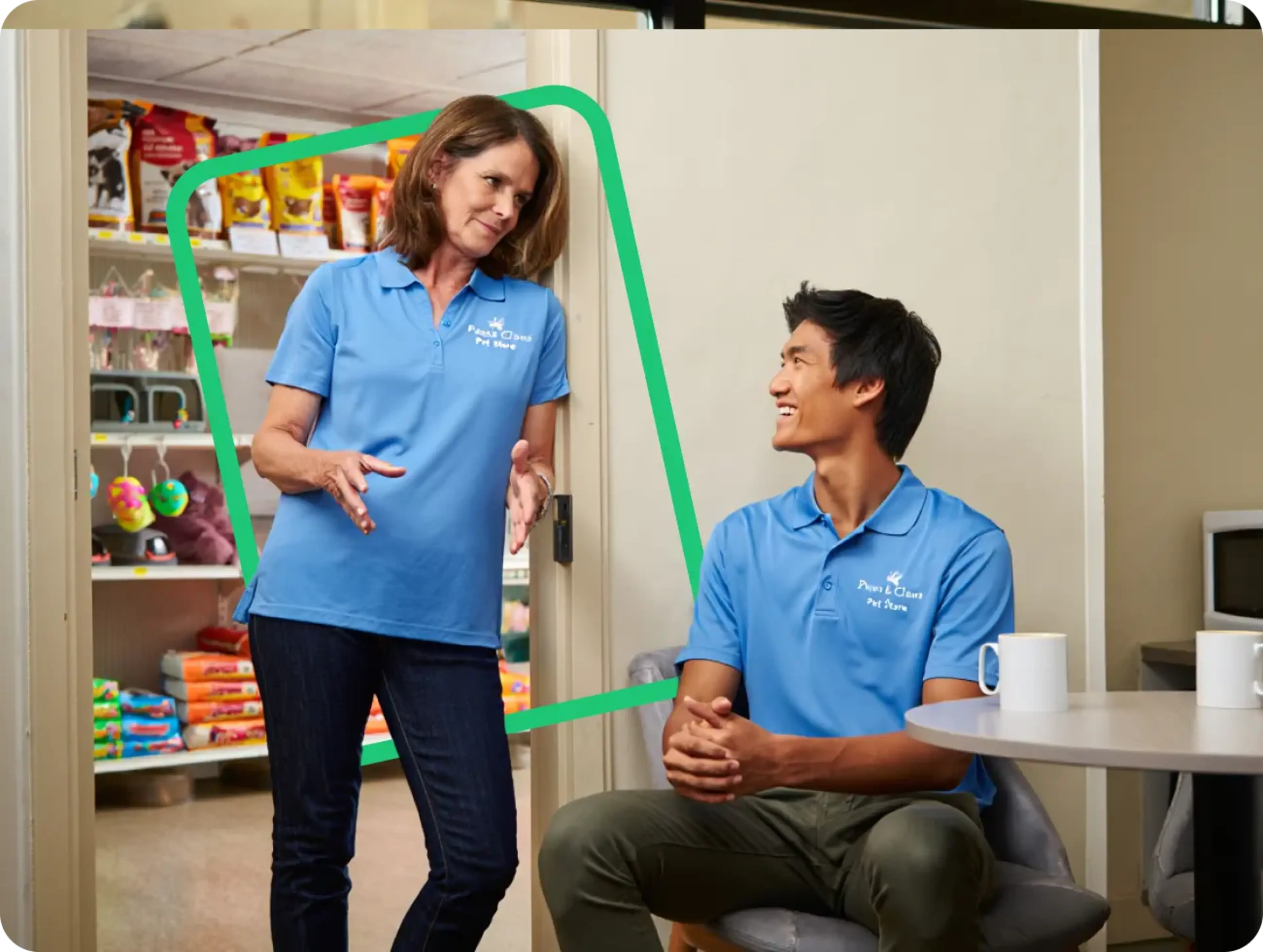 Illustration of an employee financial wellness platform showing earned wage access, savings, and budgeting tools.