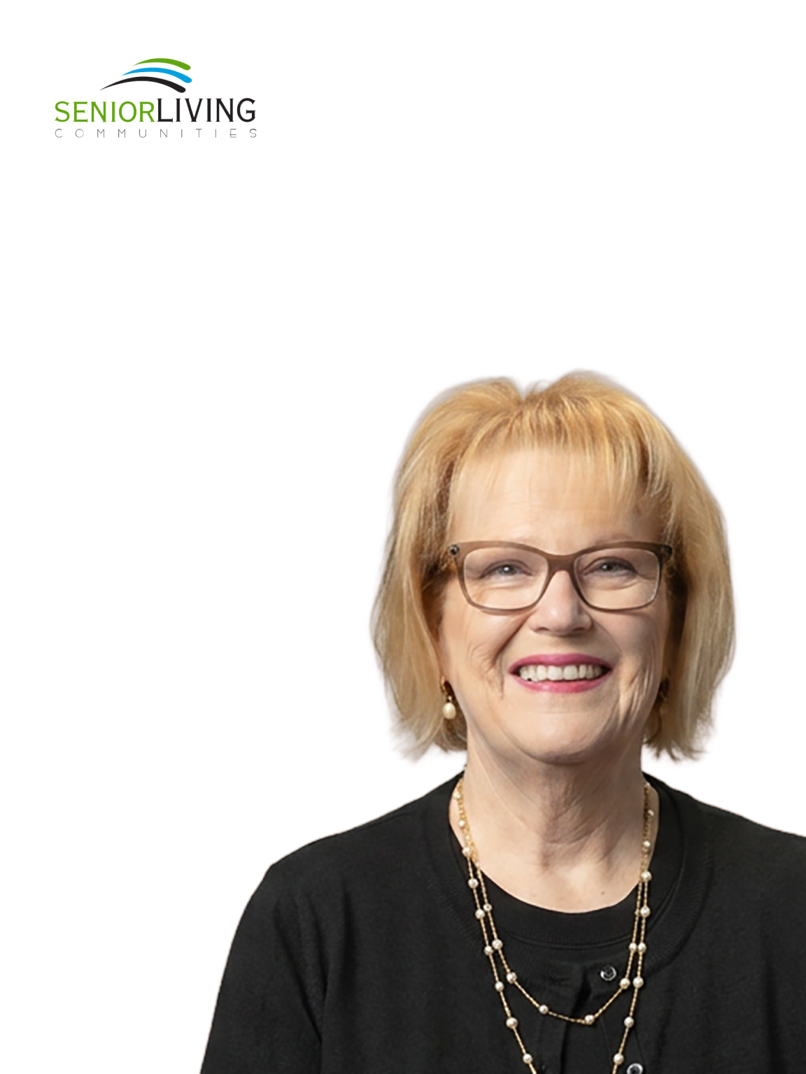 Senior Living logo and Nerissa N. headshot.