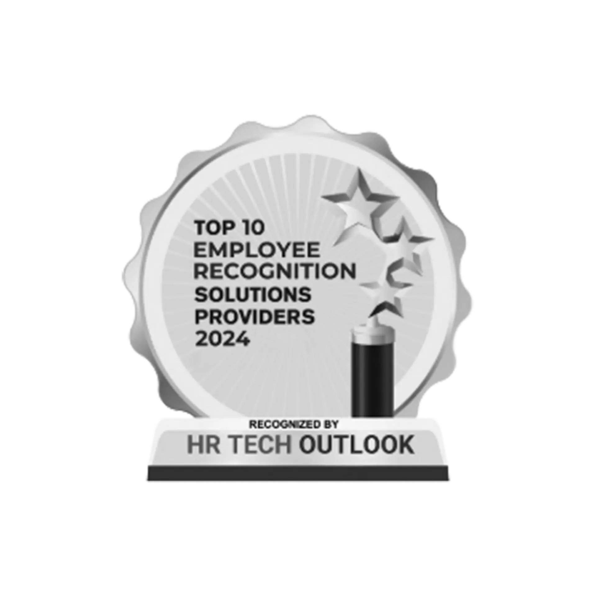 HR Tech Outlook badge that reads Top 10 Employee Recognition Solutions Providers 2024.