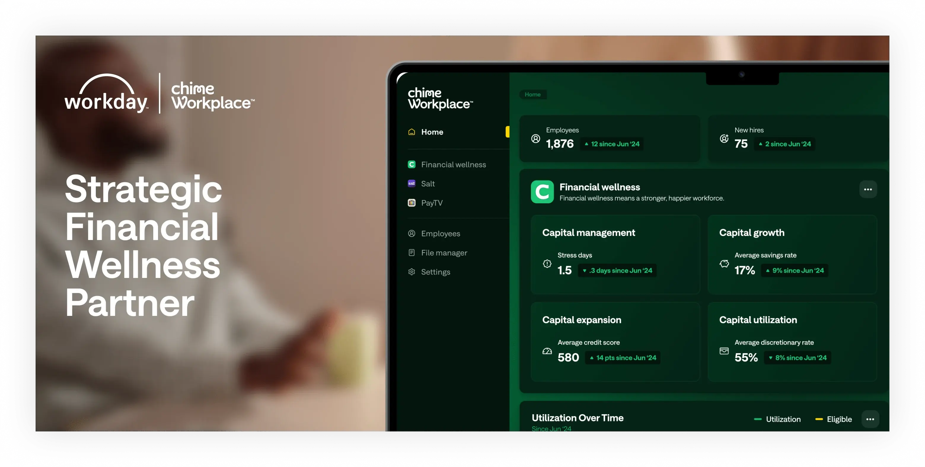 Chime Workplace and Workday on a laptop screen. 